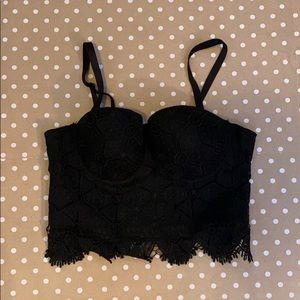 Charlotte Russe black lace corset